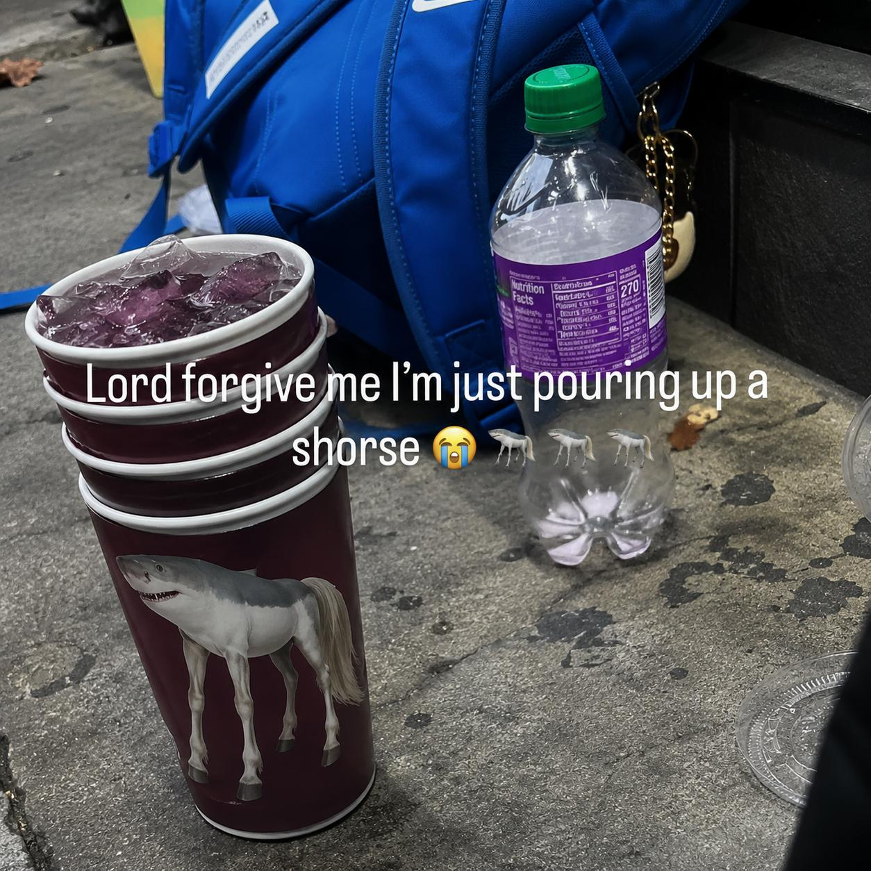 shorse cup — lord forgive me i'm just pouring up a shorse